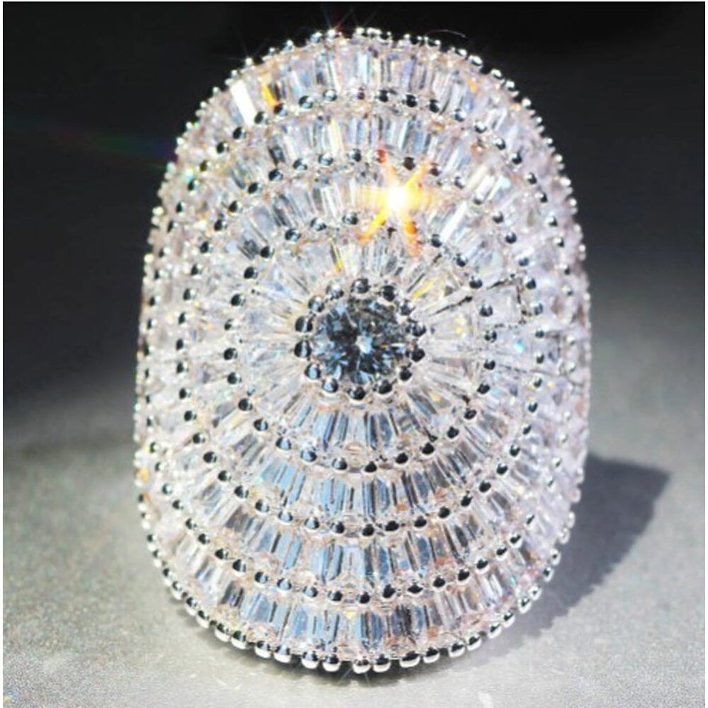 Natural Moissanite Gemstones Zircon 925 Sterling Silver Rings